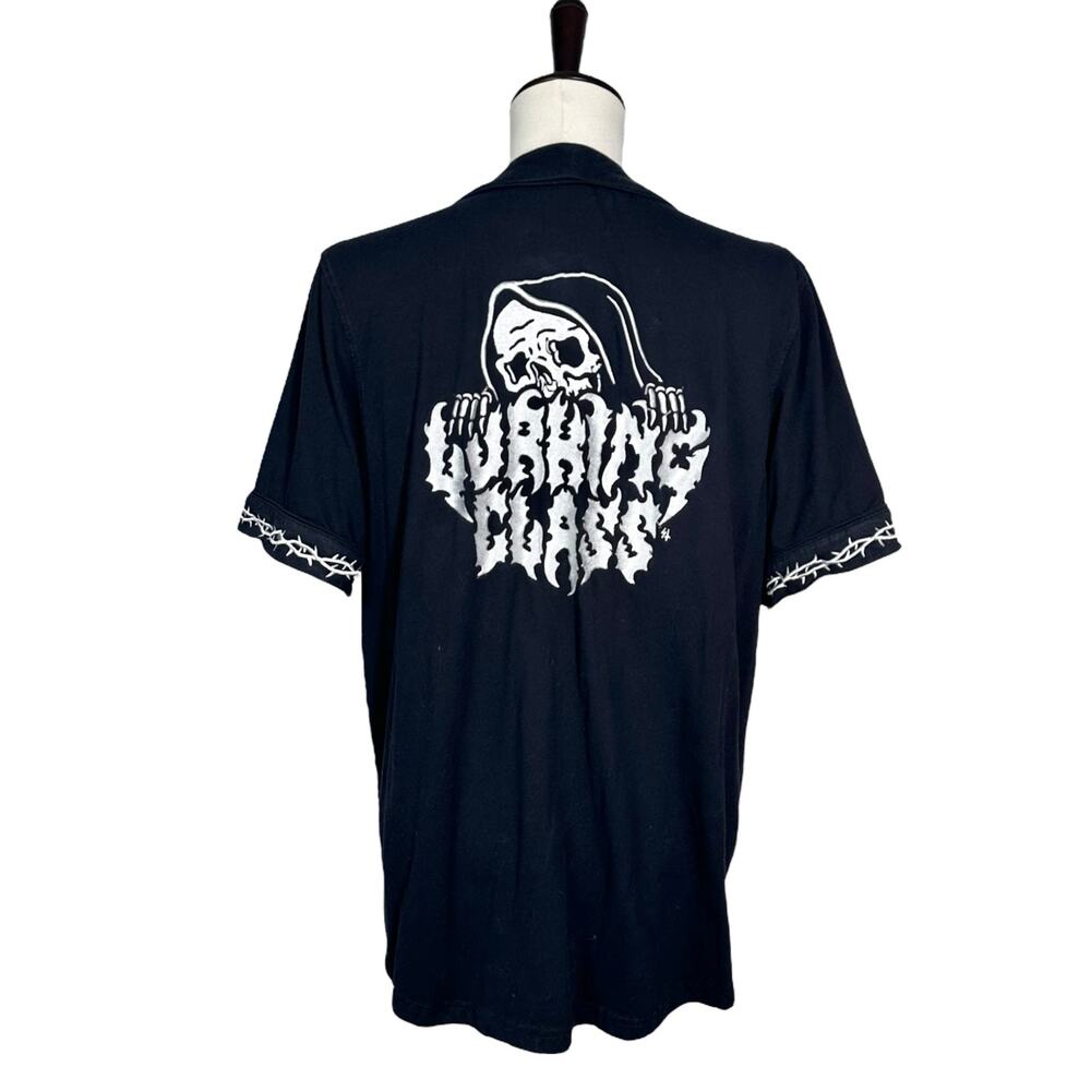 Lurking Class | Men | Sketchy Tank Lurker Black Embroidered Baseball Shirt | M-L - Picture 3 of 13